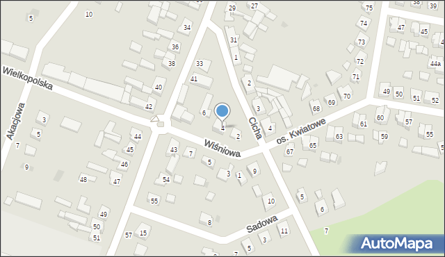 Budzyń, Wiśniowa, 4, mapa Budzyń