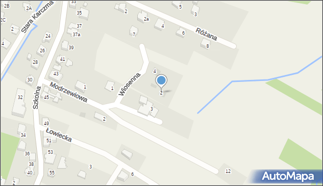 Bujaków, Wiosenna, 2, mapa Bujaków