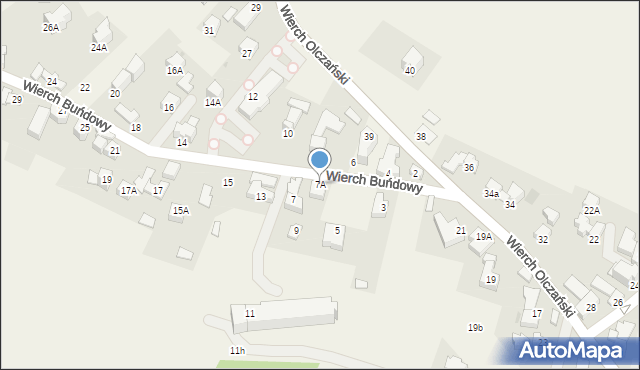 Bukowina Tatrzańska, Wierch Buńdowy, 7A, mapa Bukowina Tatrzańska