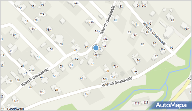 Bukowina Tatrzańska, Wierch Głodowski, 68, mapa Bukowina Tatrzańska