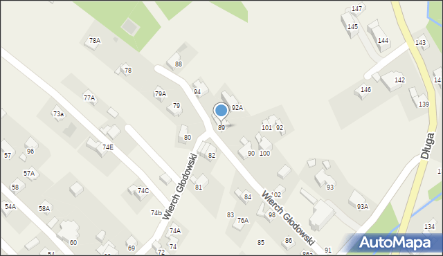 Bukowina Tatrzańska, Wierch Głodowski, 89, mapa Bukowina Tatrzańska