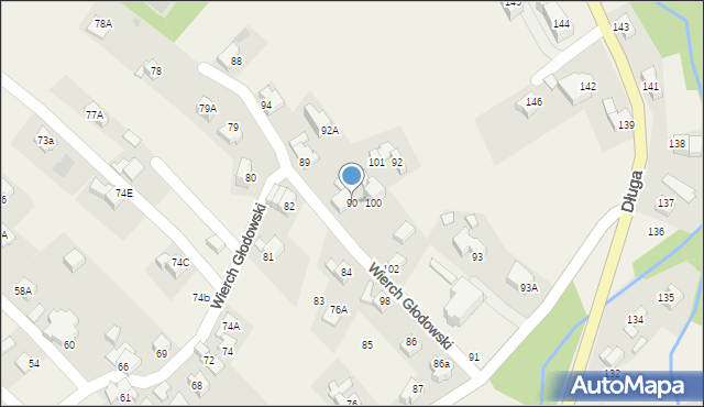 Bukowina Tatrzańska, Wierch Głodowski, 90, mapa Bukowina Tatrzańska