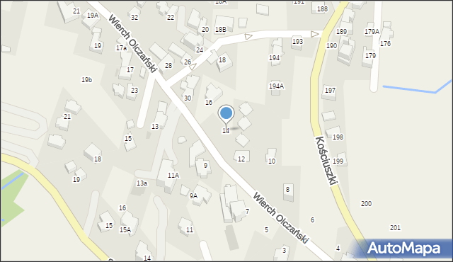 Bukowina Tatrzańska, Wierch Olczański, 14, mapa Bukowina Tatrzańska