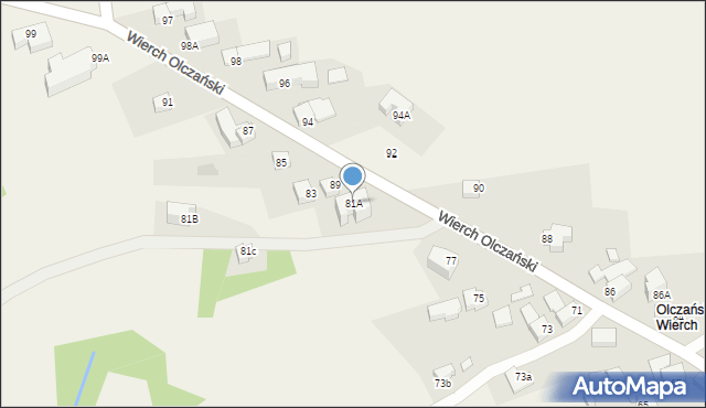 Bukowina Tatrzańska, Wierch Olczański, 81A, mapa Bukowina Tatrzańska