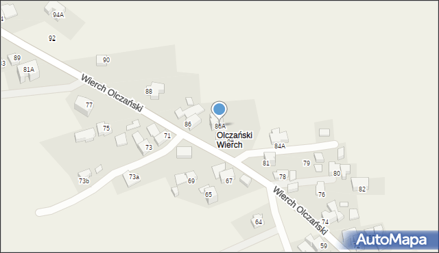 Bukowina Tatrzańska, Wierch Olczański, 86A, mapa Bukowina Tatrzańska