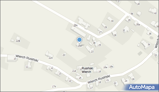 Bukowina Tatrzańska, Wierch Rusiński, 23A, mapa Bukowina Tatrzańska