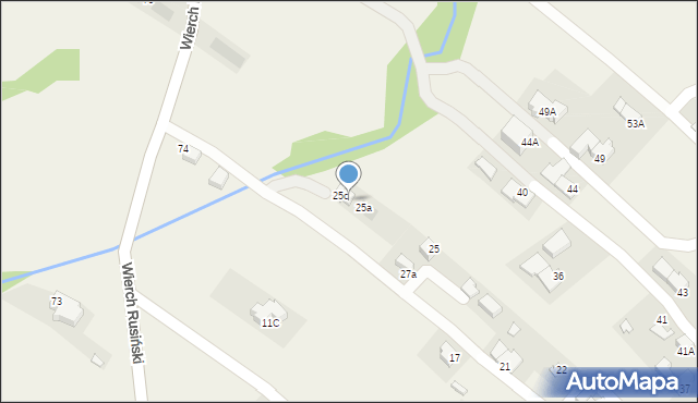 Bukowina Tatrzańska, Wierch Rusiński, 25d, mapa Bukowina Tatrzańska