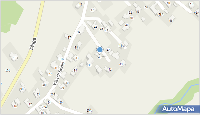 Bukowina Tatrzańska, Wierch Spiski, 40, mapa Bukowina Tatrzańska