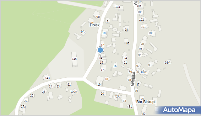 Bukowno, Wiejska, 14, mapa Bukowno