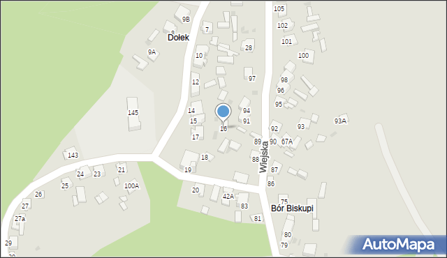 Bukowno, Wiejska, 16, mapa Bukowno