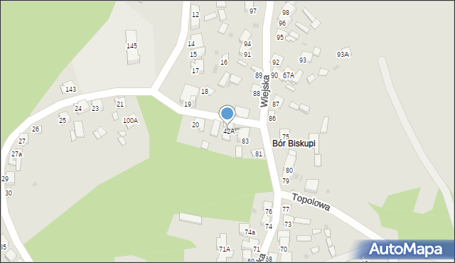 Bukowno, Wiejska, 42A, mapa Bukowno