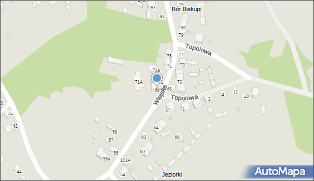 Bukowno, Wiejska, 69, mapa Bukowno