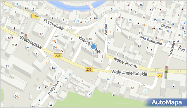 Bydgoszcz, Wierzbickiego Melchiora, 3, mapa Bydgoszczy