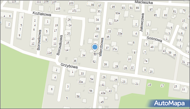 Bydgoszcz, Wierzbowa, 50, mapa Bydgoszczy