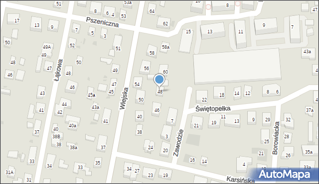 Bydgoszcz, Wiejska, 48, mapa Bydgoszczy