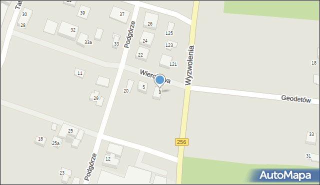 Bydgoszcz, Wierchowa, 3, mapa Bydgoszczy