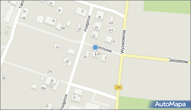 Bydgoszcz, Wierchowa, 5, mapa Bydgoszczy