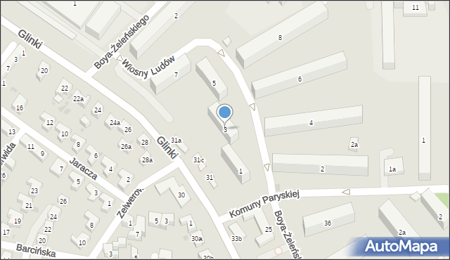 Bydgoszcz, Wiosny Ludów, 3, mapa Bydgoszczy