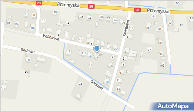 Bykowce, Wiśniowa, 124, mapa Bykowce