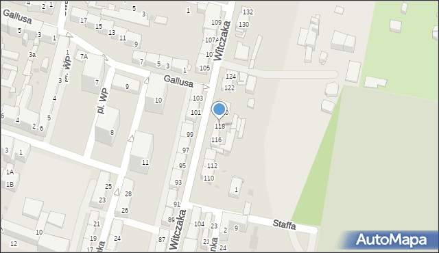 Bytom, Witczaka Stanisława, 118, mapa Bytomia