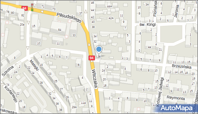 Bytom, Witczaka Stanisława, 26, mapa Bytomia