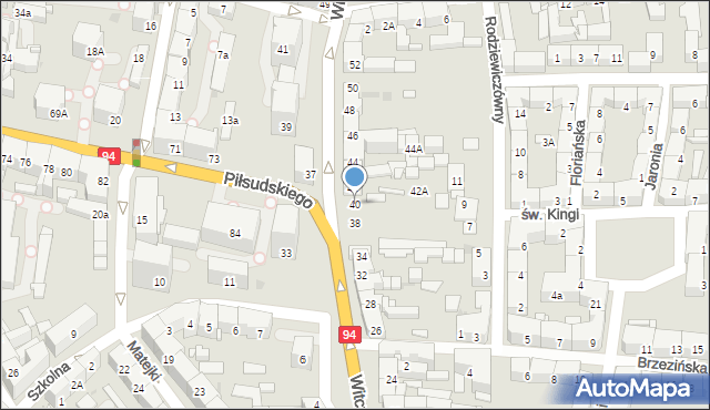 Bytom, Witczaka Stanisława, 40, mapa Bytomia