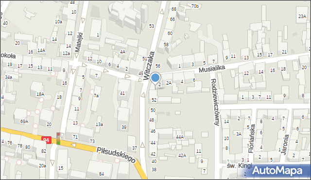 Bytom, Witczaka Stanisława, 54, mapa Bytomia