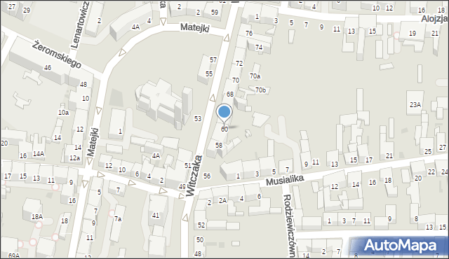 Bytom, Witczaka Stanisława, 60, mapa Bytomia