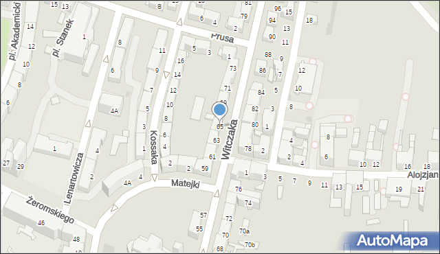 Bytom, Witczaka Stanisława, 65, mapa Bytomia