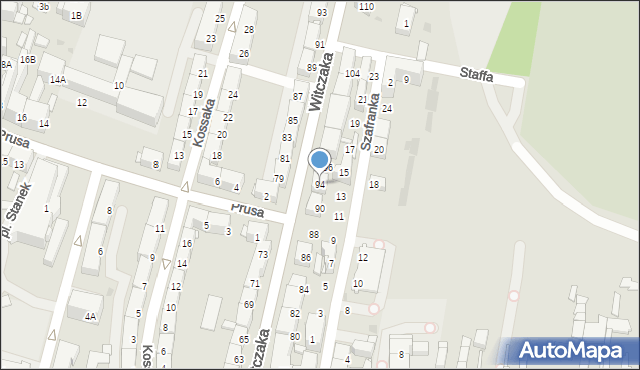 Bytom, Witczaka Stanisława, 94, mapa Bytomia