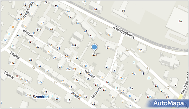 Bytom, Witosa Wincentego, 20a, mapa Bytomia