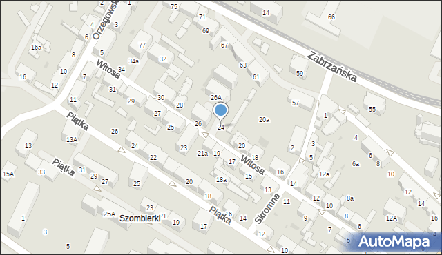 Bytom, Witosa Wincentego, 24, mapa Bytomia