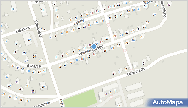 Bytom, Wieniawskiego Henryka, 14, mapa Bytomia