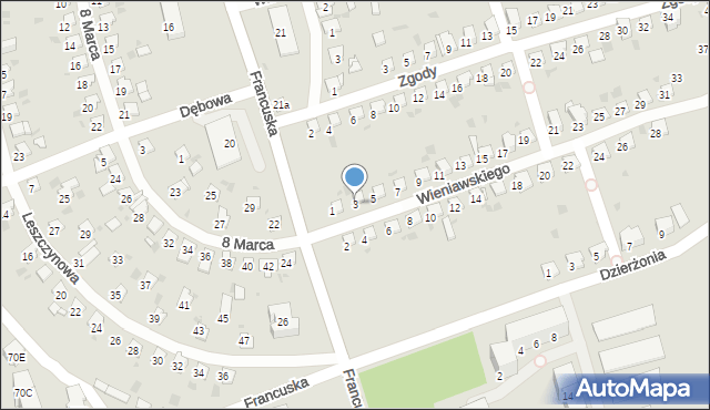 Bytom, Wieniawskiego Henryka, 3, mapa Bytomia