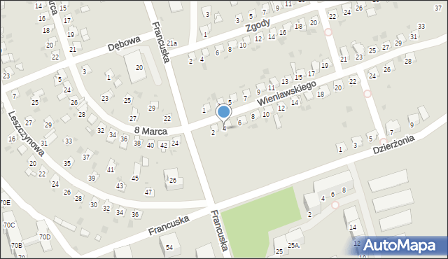 Bytom, Wieniawskiego Henryka, 4, mapa Bytomia