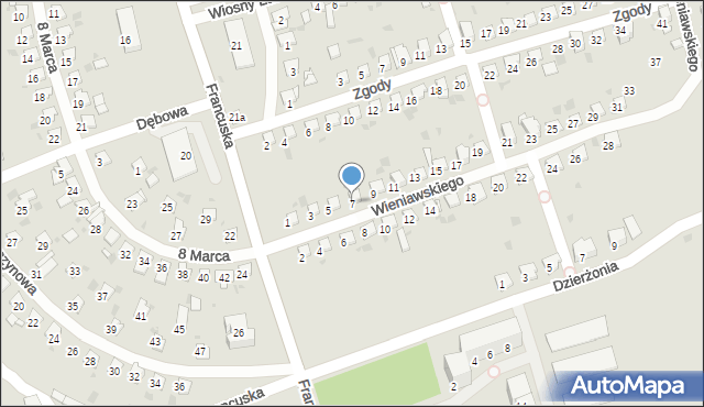 Bytom, Wieniawskiego Henryka, 7, mapa Bytomia