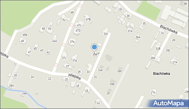 Bytom, Wiejska, 33a, mapa Bytomia