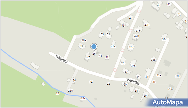 Bytom, Wiejska, 45, mapa Bytomia