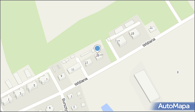 Cedry Małe, Wiślana, 15, mapa Cedry Małe