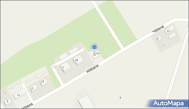 Cedry Małe, Wiślana, 21, mapa Cedry Małe