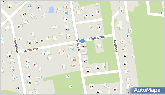 Cegłów, Willowa, 17, mapa Cegłów