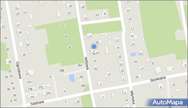 Cegłów, Willowa, 31, mapa Cegłów