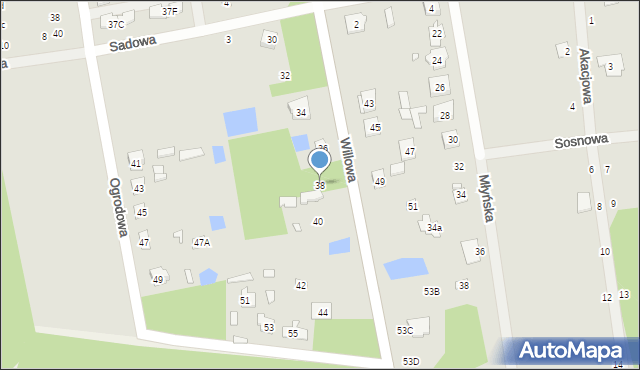 Cegłów, Willowa, 38, mapa Cegłów