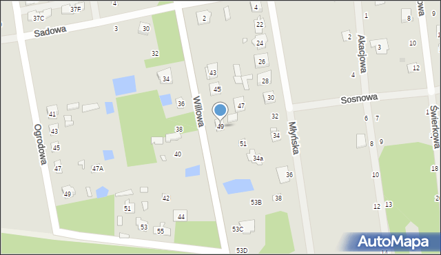 Cegłów, Willowa, 49, mapa Cegłów