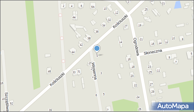 Cegłów, Wiosenna, 1, mapa Cegłów