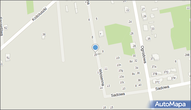 Cegłów, Wiosenna, 10, mapa Cegłów