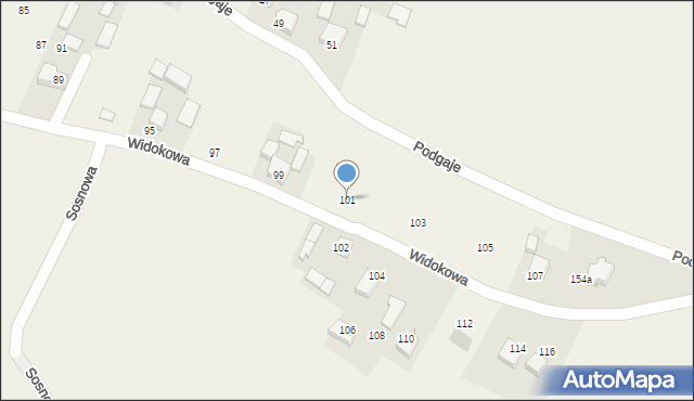 Celiny, Widokowa, 101, mapa Celiny