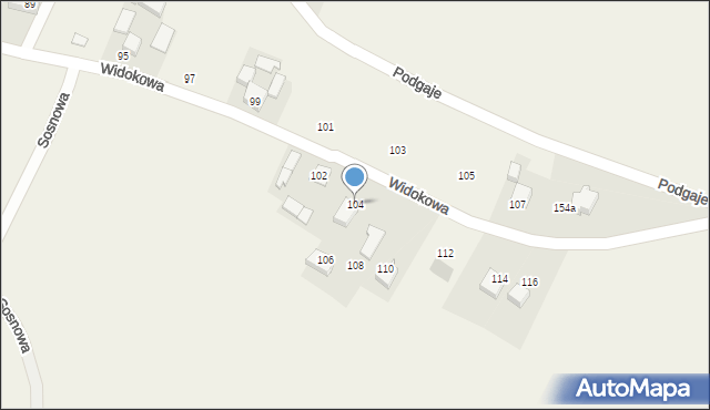 Celiny, Widokowa, 104, mapa Celiny