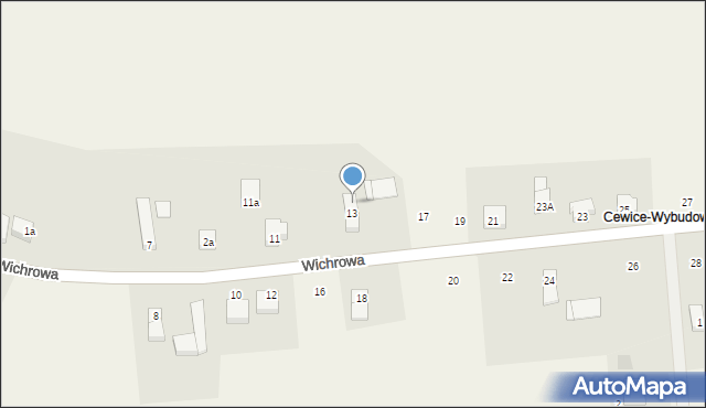 Cewice, Wichrowa, 3a, mapa Cewice