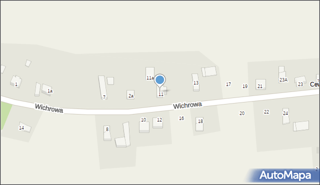 Cewice, Wichrowa, 3b, mapa Cewice